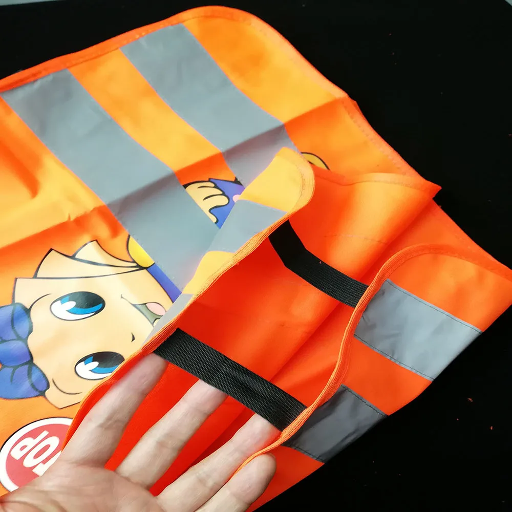 Cartoon Kids Reflective Safety Vest School Children Training Breathable Vest Adjustable Elastic Side