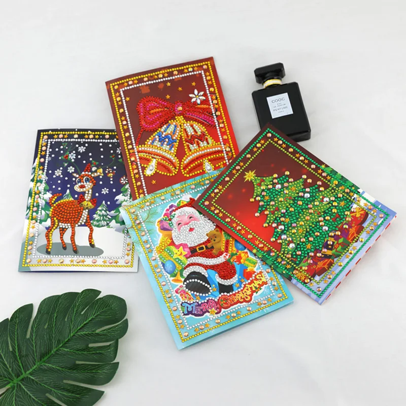 

5D DIY Diamond Painting Greeting Card Special Shaped Diamond Embroidery Christmas Cards Postcards Birthday Xmas Gift