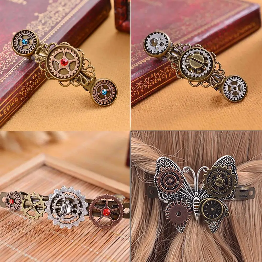 

Steampunk Gear Spring Clip Creative Retro New High-End Trend Fashion Hollow Banquet Party Accessories Best Gift
