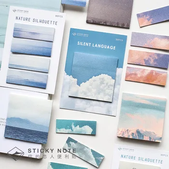 

Cool Nature Cloud Theme Pocket Memo Pad DIY Deco Notes Index Stickers 60mm*65mm