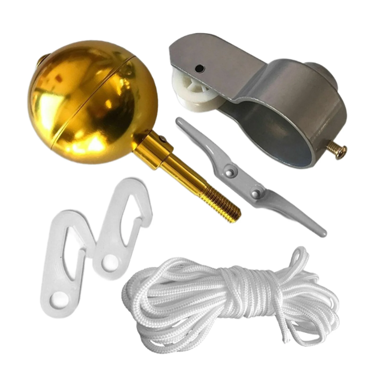 Outdoor Flagpole Hardware Repair Kit Cleat Hooks 4 Rotating Snap Hooks