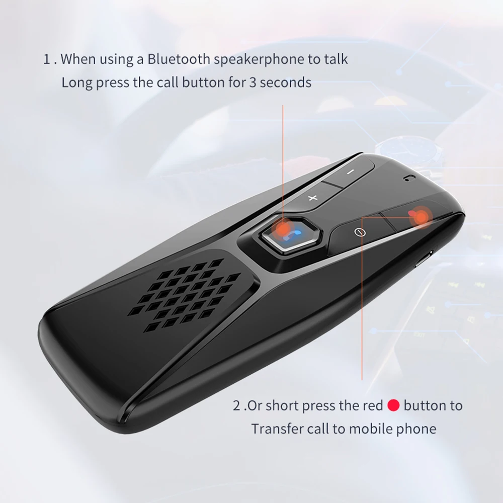 AOSHIKE Handsfree Bluetooth автомобильный комплект беспроводной динамик авто солнцезащитный козырек MP3 плеер Bluetooth 5,0 динамик телефон для телефона Hands Free