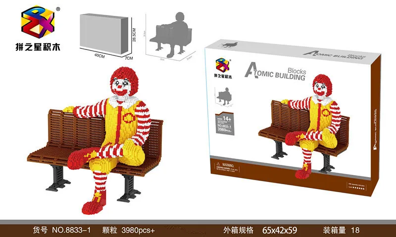 

Spell Star Small Particles of Diamond Educational Assembled Toys Building Blocks Wheat Clown Uncle 8833-1 Hair