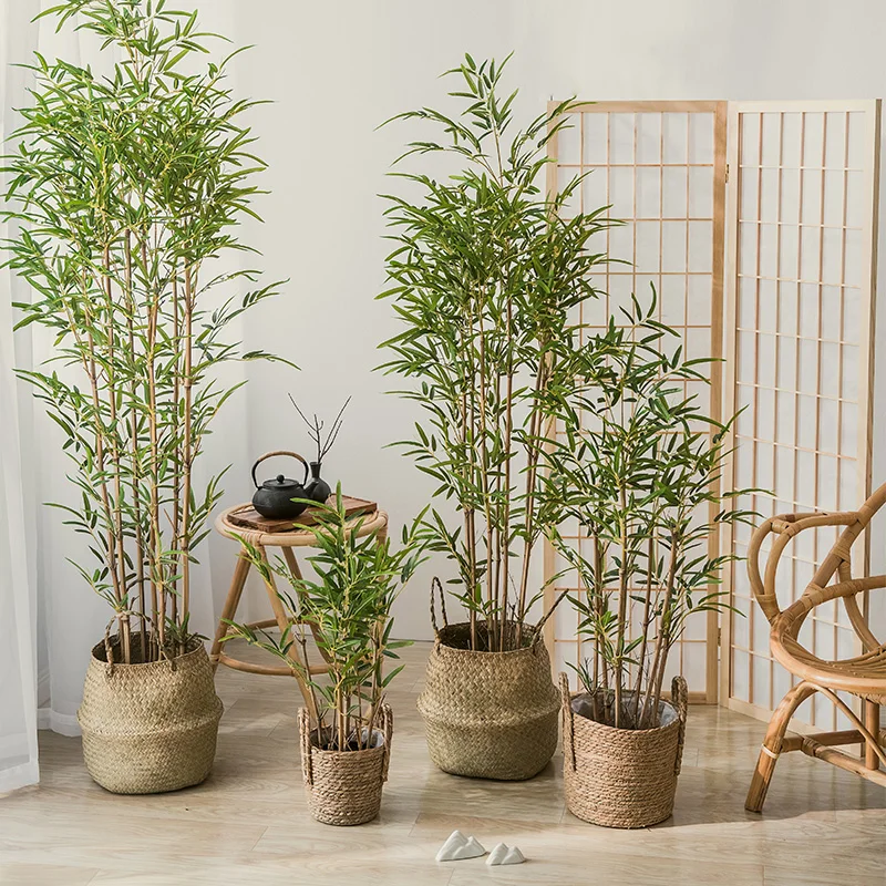 Pianta Artificiale di Bambù Alta 120cm Vaso per Interno ed Esterno Dechome