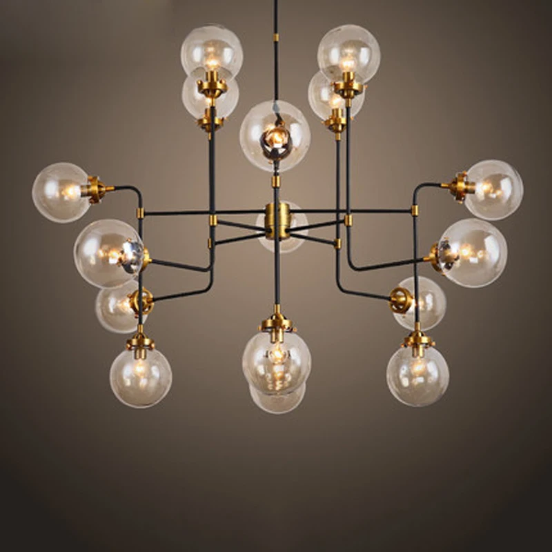 

Modern design glass spherical chandelier LED transparent glass bubble lamp chandelier for living room bedroom kitchen lamps