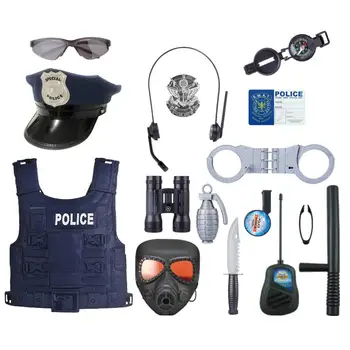 

2019 The Newest 18Pcs/set Children Boys Pretend Play Simulation Police Officer Props Role Play Kit Cop Occupatio Toy Gift Set
