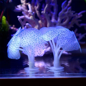 

1pc Silicone Simulated Aquatic Plants Fluorescent Vivid Jellyfish Decoration Creative Fish Tank Glowing Artificial Jellyfishes