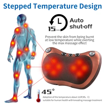 Relaxation Massage Pillow Vibrator Electric Head Shoulder Back Heating Kneading Infrared therapy pillow shiatsu Neck Massager 2