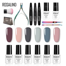 ROSALIND Комплект гель-лаков для ногтей Гибридный лак набор полуперманентный гель для ногтей все для маникюра УФ светодиодный Гель-лак замочить от ногтей