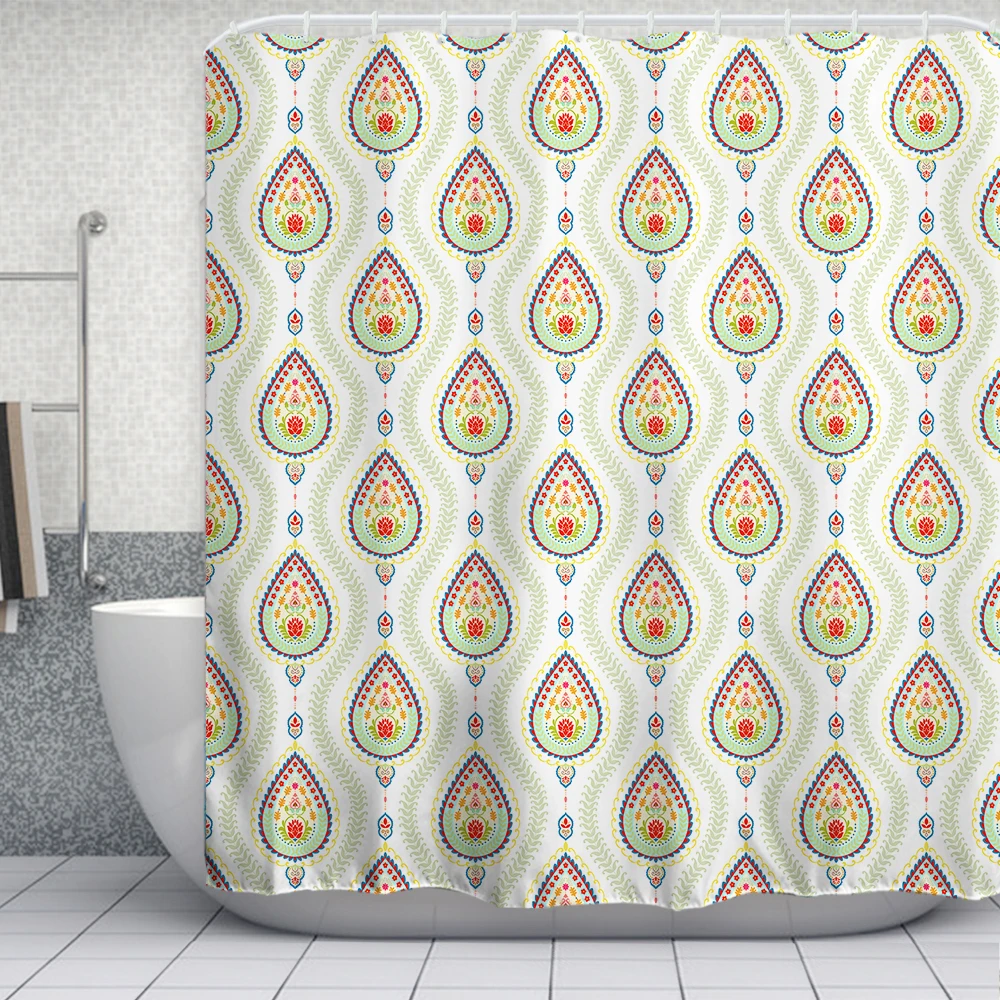 

PROCIDA Shower Curtain Set, Bathroom Decor, Hooks included, Pendant Flowers Theme, Waterproof Polyester Fabrics
