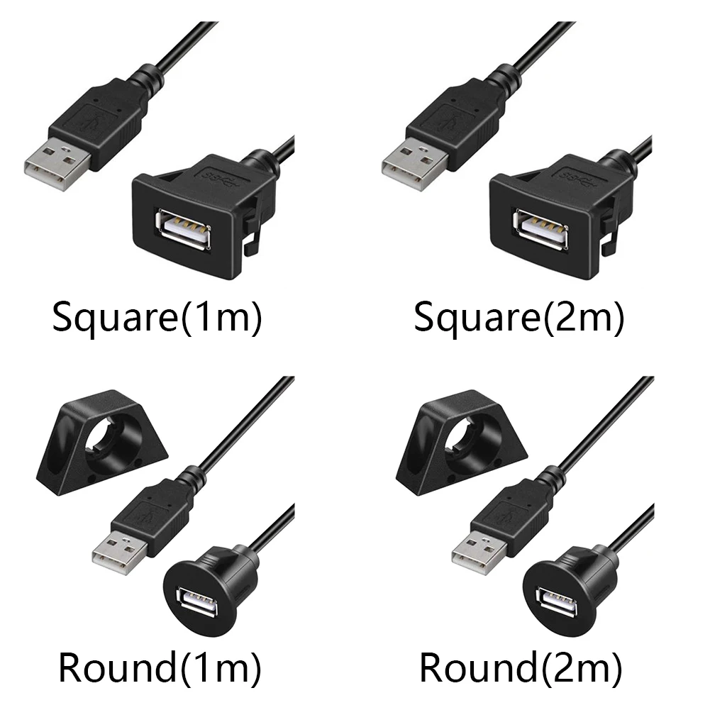 1 м 2 м автомобильное USB 2,0 гнездо «Папа-мама» Панель Звук заподлицо передачи приборной панели запасные части многофункциональный удлинитель