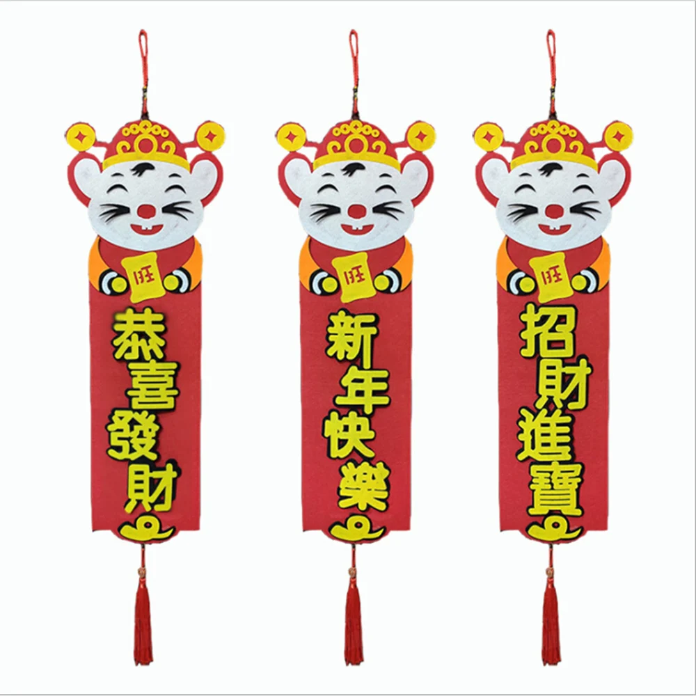 

Chinese New Year Decorations Spring Festival Couplet DIY Christmas Decorations Home New Year 2020 for Door Window Lucky Decor