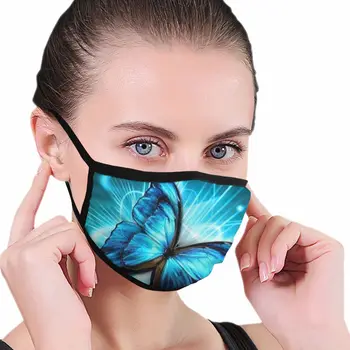 

Blue Butterfly Mouth Mask Dustproof Mask Keep Warm Black Mask Windproof for Men Women