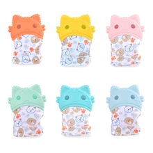 Детские Силиконовые варежки прорезывание зубов перчатки обертка звук прорезывания зубов Жевательная бусина Новорожденные игрушки-"пальцы"