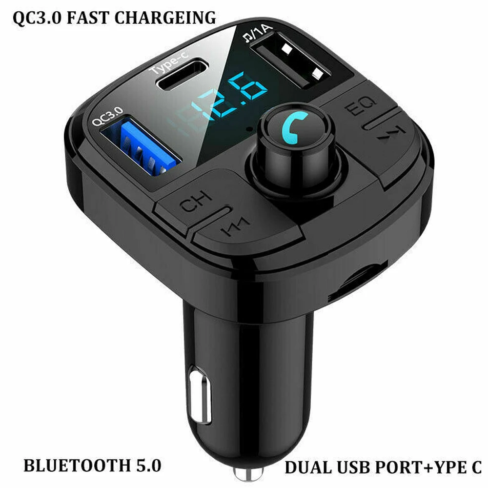 Автомобильный MP3 5,0 bluetooth-плеер Hiyork BT29, fm-приёмопередатчик с громкой связью, автомобильный аудио, универсальный usb-накопитель, прикуриватель - Название цвета: Черный