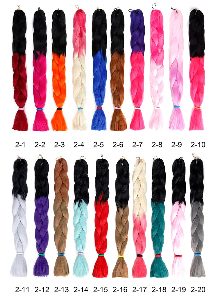 YxCheris Synthetic Crochet Hair 82 Inches 165g Black Brown Pink Long Jumbo Braids Xpression Ombre Braiding Hair Wholesale