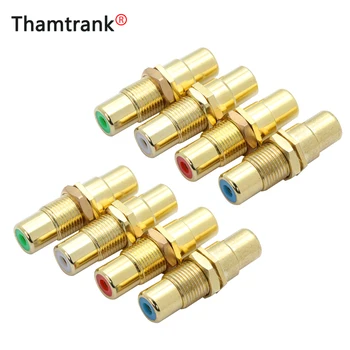 

10PCS RCA Wire Connector Gold-plated RCA Female Socket Straight Adapter With Screw Nuts RCA Female to Female Conversion Plug