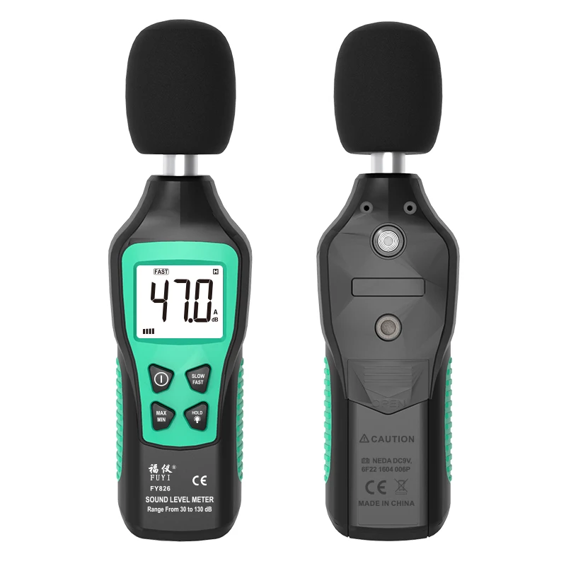 Digital Sound Level Meter 30-130dB Noise Volume Measuring Instrument Decibel Monitoring Tester Fast/Slow Two Modes Sound Meter