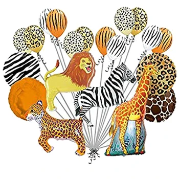 

12pcs 12inch 2.8g Giraffe Zebra Leopard Tiger Paws Pattern Latex Balloons Woodland Balloon Bithday Party Decorations Wal Balloon