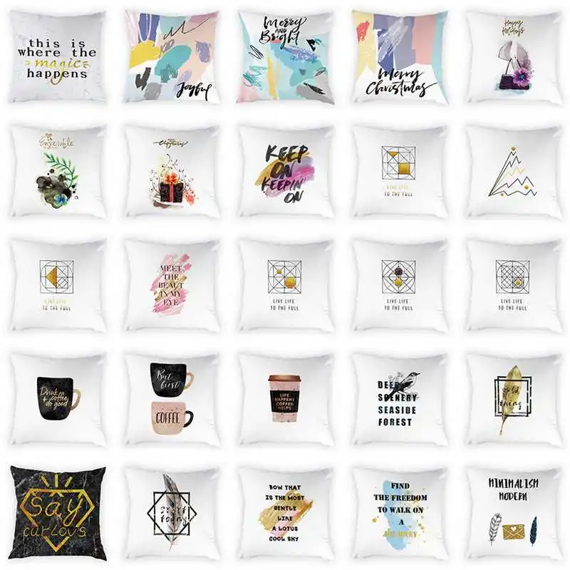 

Simple and Fresh Style Cartoon Animals Pattern Cushion Cover Whale White Color Peach Skin Print Home Decor Throw Pillow 45*45cm