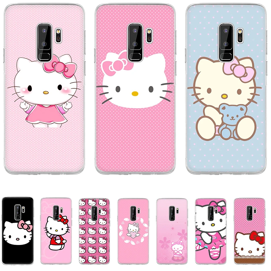 

Phone Case For Samsung Galaxy M10 M20 M30 M40 S6 S7 Edge S8 S9 S10 S10e Plus Note 8 9 S3 S4 S5 Cover Lovely Pink Hello Kitty