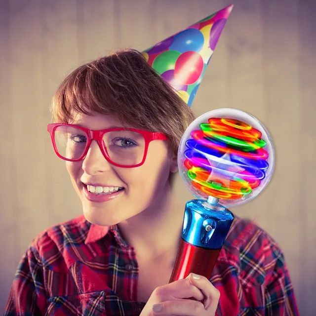 Children's Luminous Magic Ball Toy Stick Led Flash-rotating Light Show Toy Children's Party Light Show Toy Microphone Shape 2