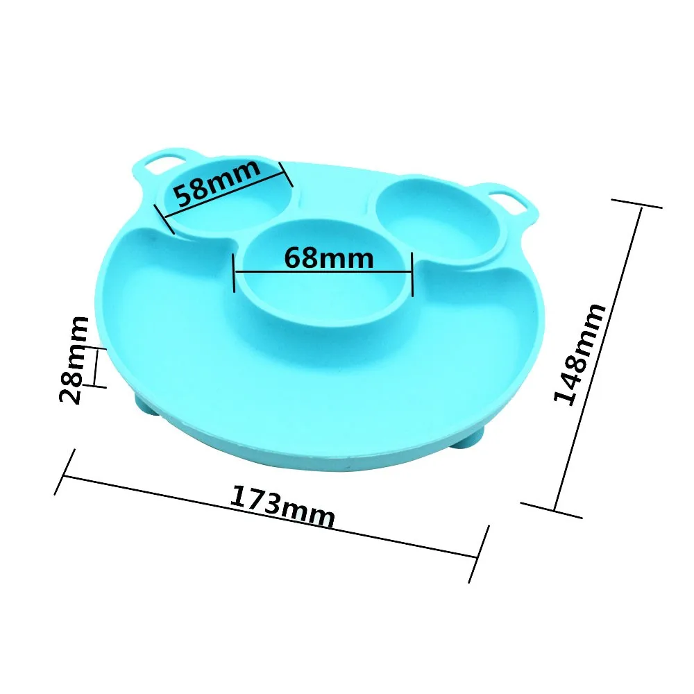 Тарелка для детей с силиконовой чаша всасывания ребенка BPA бесплатно кормления детская посуда детская столовая посуда