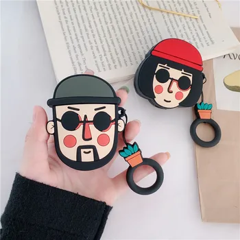 

For AirPod 2 Case 3D The Professional Mathilda Leon Cartoon Soft Silicone Earphone Cases For Apple Airpods Case Cute Cover Funda
