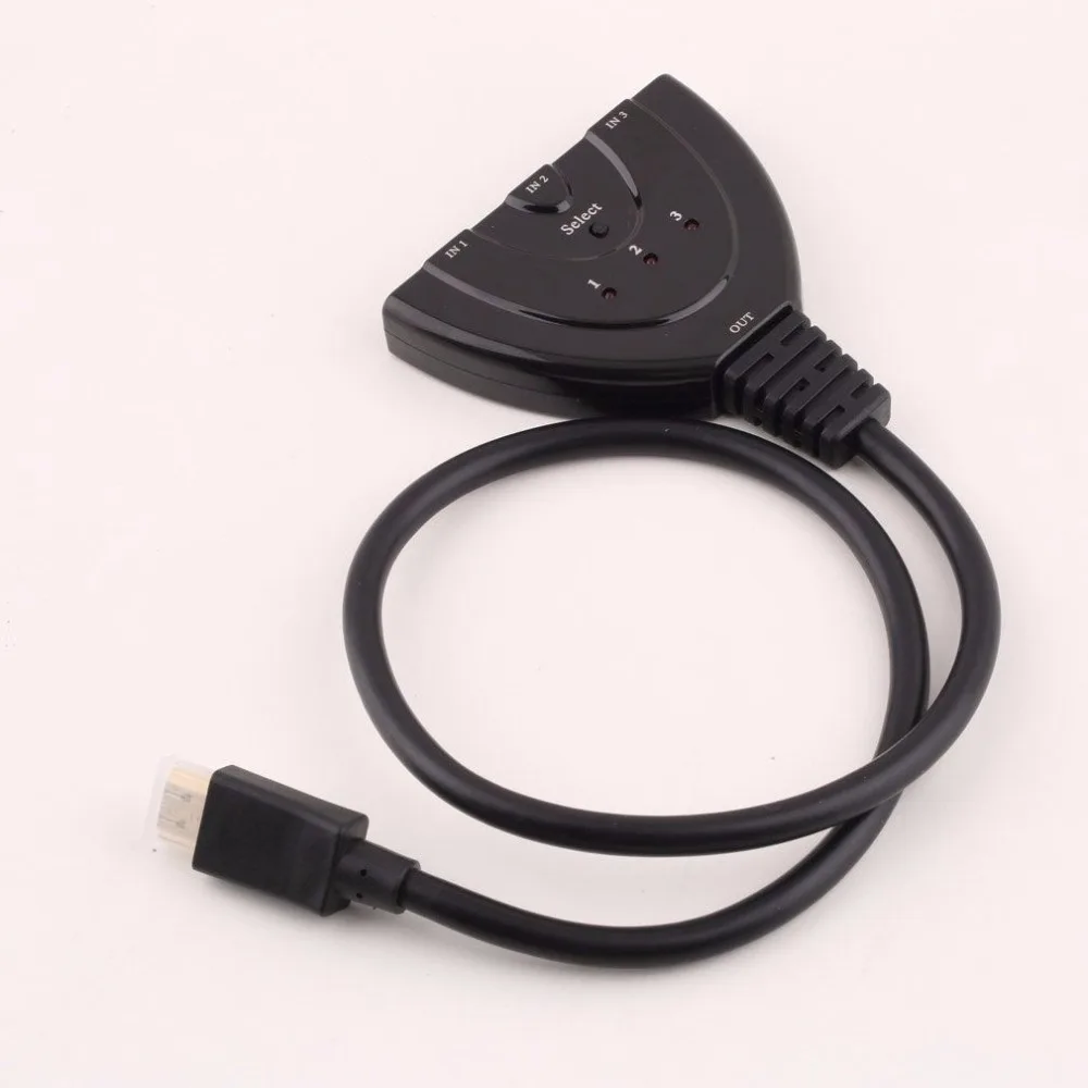 3 порта HDMI коммутатор 3 в 1 выход 1080P концентратор V1.3B HDMI коммутатор сплиттер кабель-адаптер для HDTV xbox PS3 черный