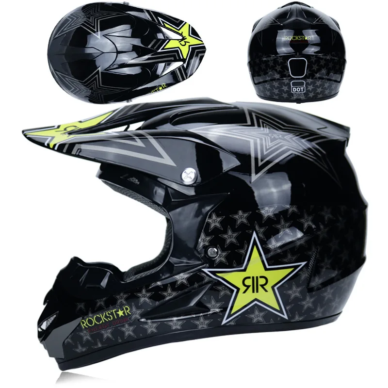 3 Gifts Racing Off-Road Full Face Motorcycle Helmet Dot Motocross Motorbike Dirt Bike Vintage Casco Moto