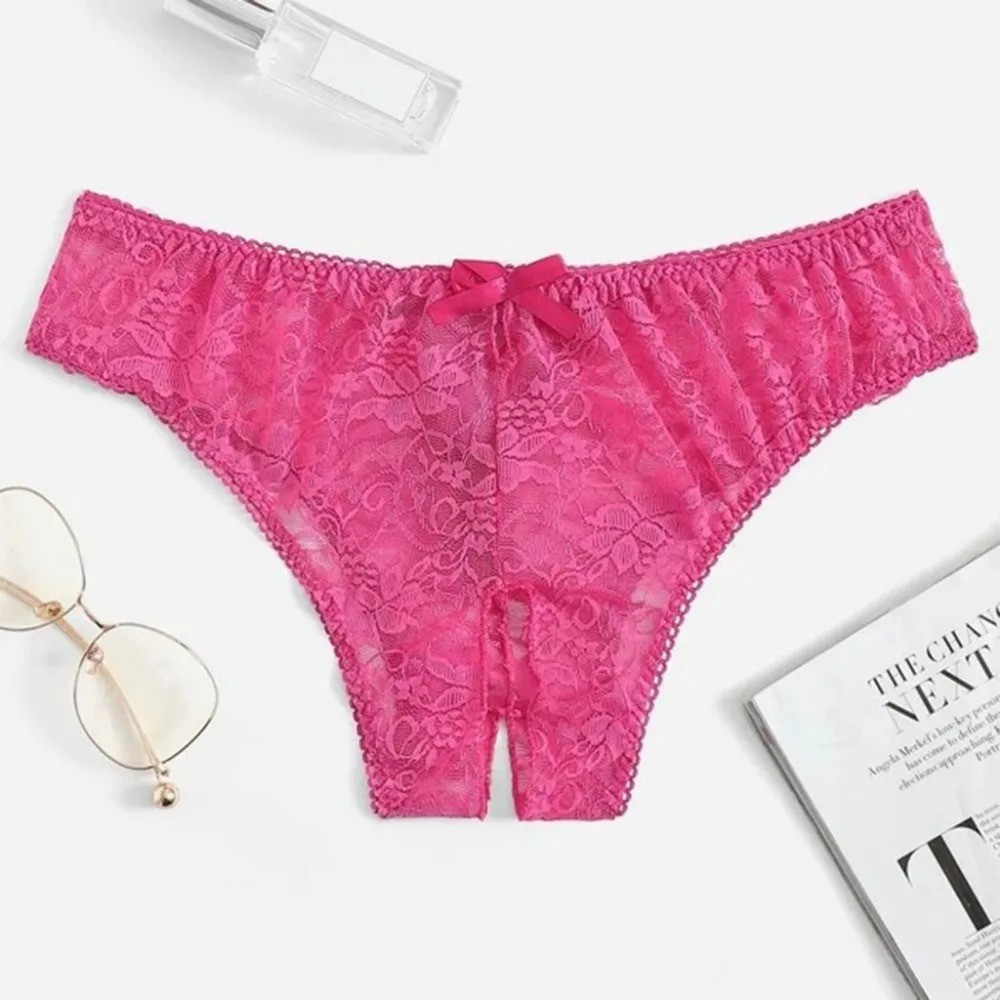 

Women Sexy Underwear Erotic Lingerie Plus Size Open Crotch Lace Panties Porno Bowknot Briefs Sexy Crotchless Underpants Babydoll