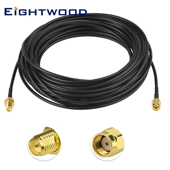 

Eightwood RP-SMA Male to RP-SMA Female Bulkhead Mount RG174 Cable 5m for Wireless Network Card USB WiFi Adapter Router Booster