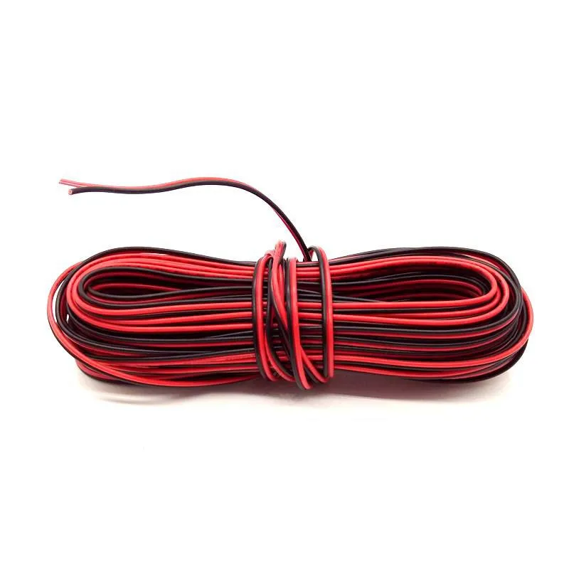 2pin Wire 10M 100M Electric 22AWG 12V/24V Extension Cable Cord Red Black 2 Wire Stranded Tinned Copper for LED Strip Power Wire afbeelding