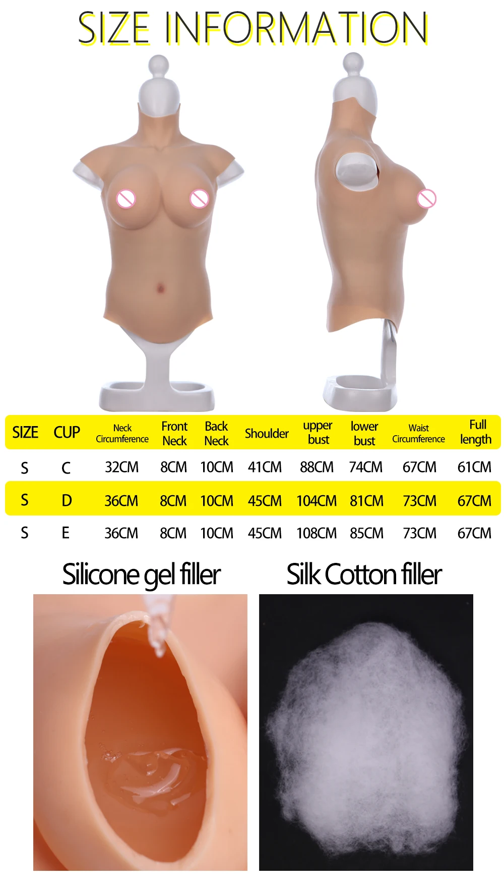 Half Body Fake Boobs High End 7th Silicone Breast forms Plate tits Meme for Crossdresser Transgender Drag Queen Transvestite (10)