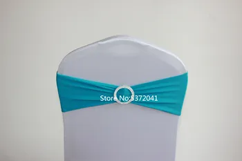 

Hot Sale 15×35cm Spandex Bands/Lycra Band/Chair Covers Sash With Crystal Round Buckle For Wedding&Banquet