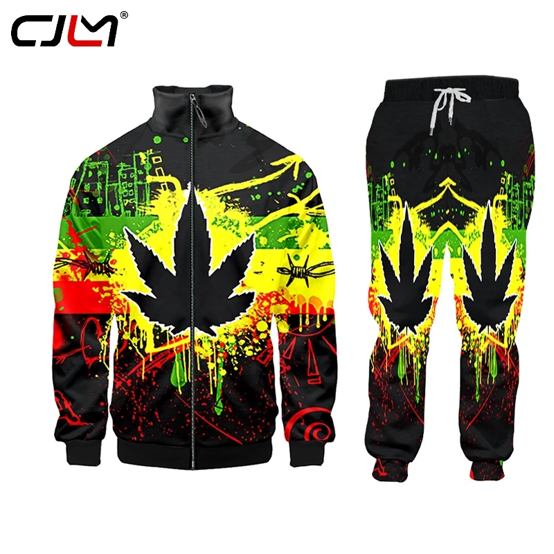 3D Green Weeds Leaf Flower Men's Tracksuit Man Pants Sets Female Jogger Outfit Women's Suits Woman Clothing Male Two 2 Piece Set