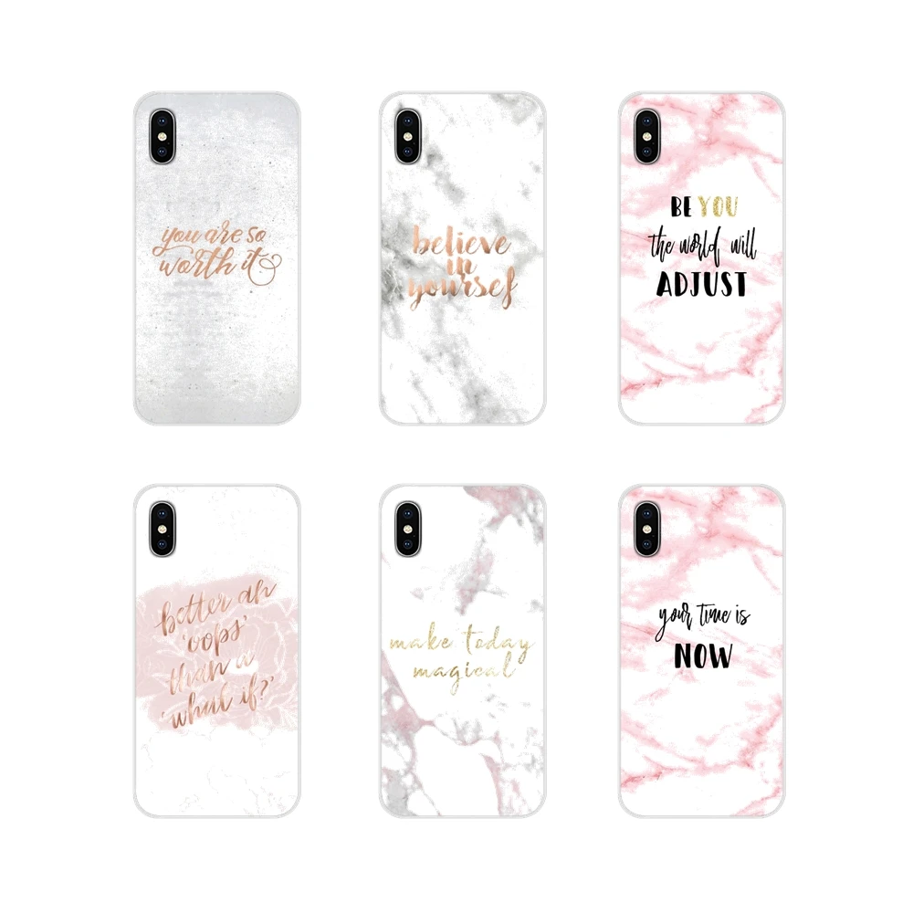 Coque De Protection Pour Samsung Compatible Modeles Galaxy S2 S3 S4 S5 Mini S6 S7 Edge S8 S9 S10e Lite Plus Or Marbre Rose Citation D Amour Et De Motivation Aliexpress Telephones