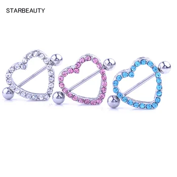 2021 trend rings Hot Medical Stainless Heart Body Nipple Rings Jewelry Women Bar Barbell Piercing Nipple pircing ombligo