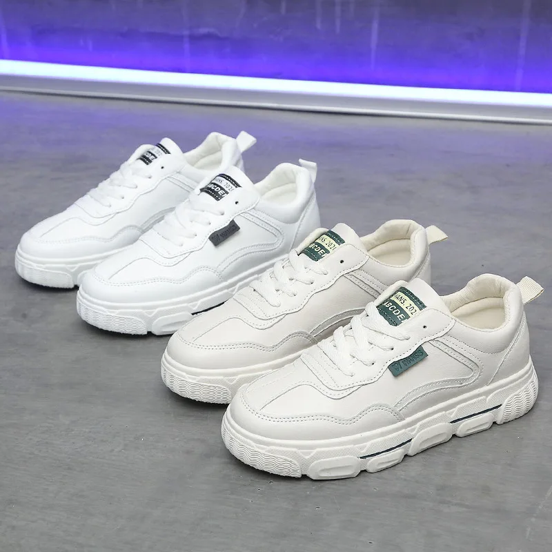 

2020 Spring Women Lace Up Sneaker Ladies Fashion Flat Female Breathable Vulcanized Platform Casual Walking Shoes J13-56