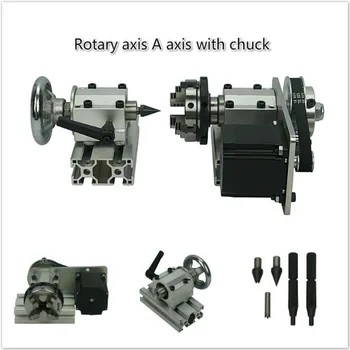 

center height 51mm 4th rotary axis with tailstock for diy mini cnc milling machine