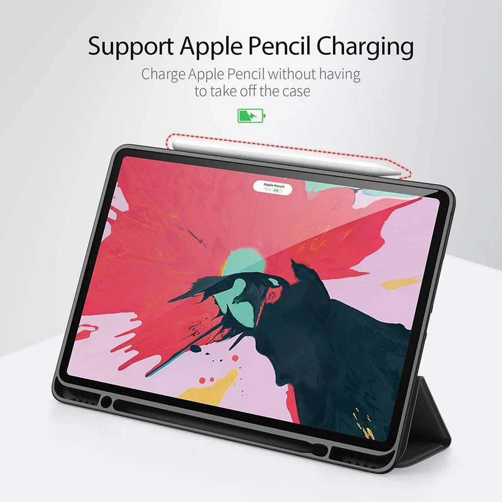 Умный чехол для Apple iPad Pro 12 9 дюймов 2020 выпуска с держателем карандашей подставкой