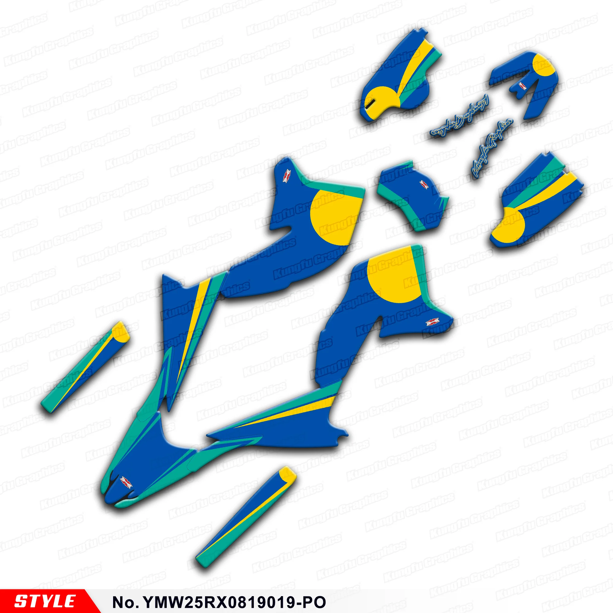 

Aftermarket Графика для WR250X WR250R 2008 2009 2010 2011 2012 2013 2014 2015 2016 2017 до 2020, Стиль нет. YMW25RX0819019-PO