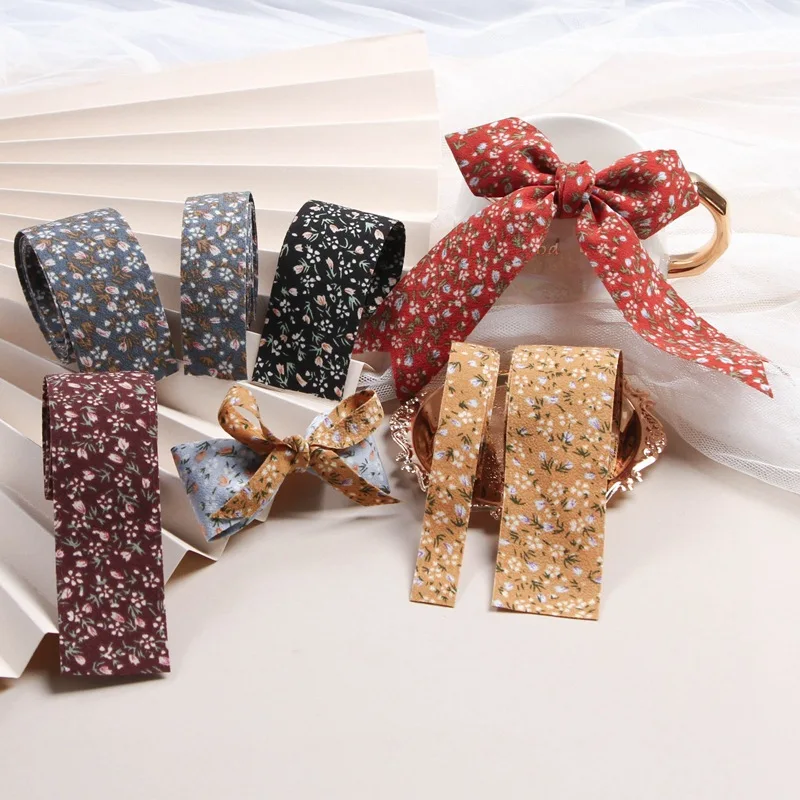 5 yards Double-sided floral chiffon Ribbon DIY Crafts Wedding Party Decor Gift Bouquet Packaging Hairwear Bow Material ribbon decoration,ribbon supplies,webbing craft supplies,chiffon silk ribbon,chiffon ribbon