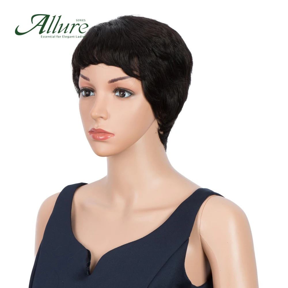 Парик Pixie Cut для черных женщин парик из натуральных коротких человеческих волос