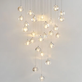 

ZISIZ LED Crystal Chandelier Lighting Large Hotel Restaurant Staircase Chandeliers Hanging Lights Living Room Cristal Lamps