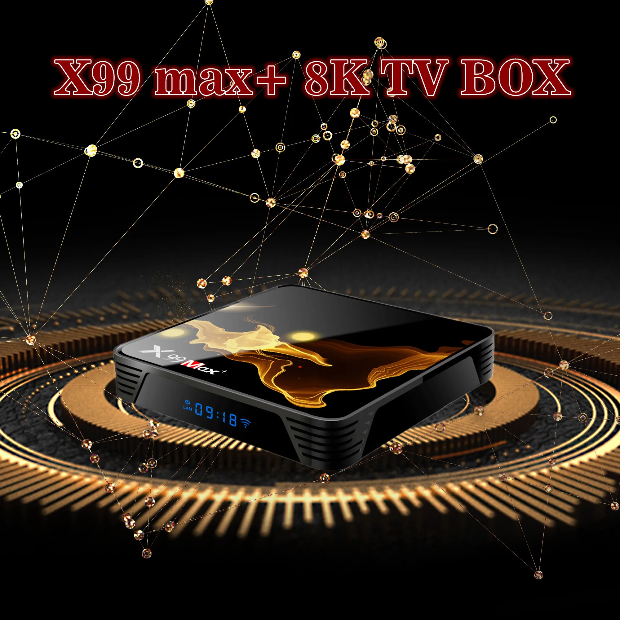 X99 MAX+ S905X3 Smart tv Box Android 9,0 4 ГБ 32 ГБ 64 Гб Wi-Fi 1000 м медиаплеер 8K декодирование видео гигабитный порт функция обучения