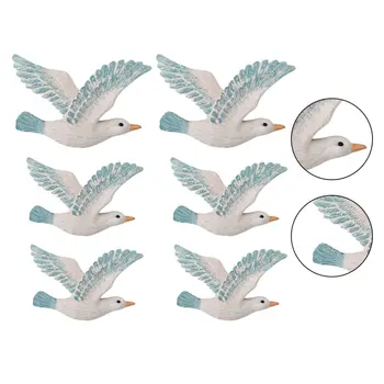 

6Pcs Mediterranean Style Delicate Creative Birds Wall Art Seagulls Decoration Wall Decor Wall Ornaments for Living Room Bedroom