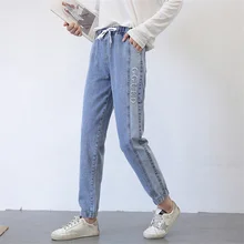 Омикрон размера плюс Для женщин Высокая талия джинсы для женщин в стиле бойфренд джинсы в винтажном стиле дропшиппинг новые хлопковые синие джинсы штаны-шаровары