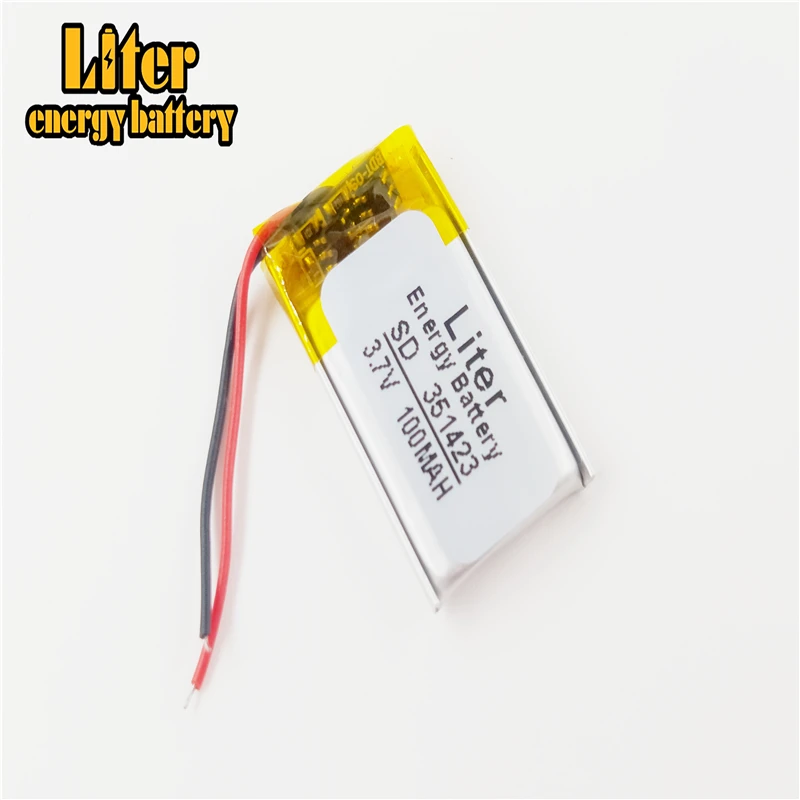 3 7 V полимерная литиевая батарея 351423 100MAH MP3 Электронная настольная гарнитура Bluetooth