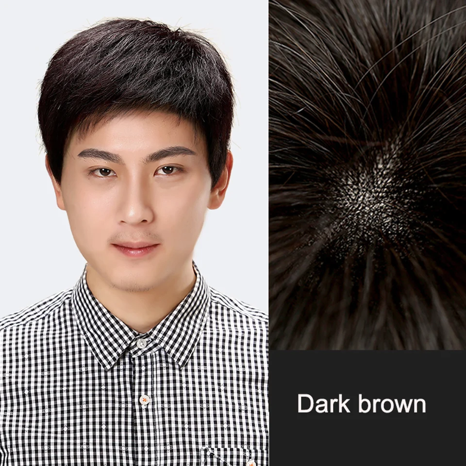 Прямые волосы с челкой невидимая Замена натуральные накладные волосы дышащий корень волос Pad Высокое качество волос MEIFAN - Цвет: 2-33